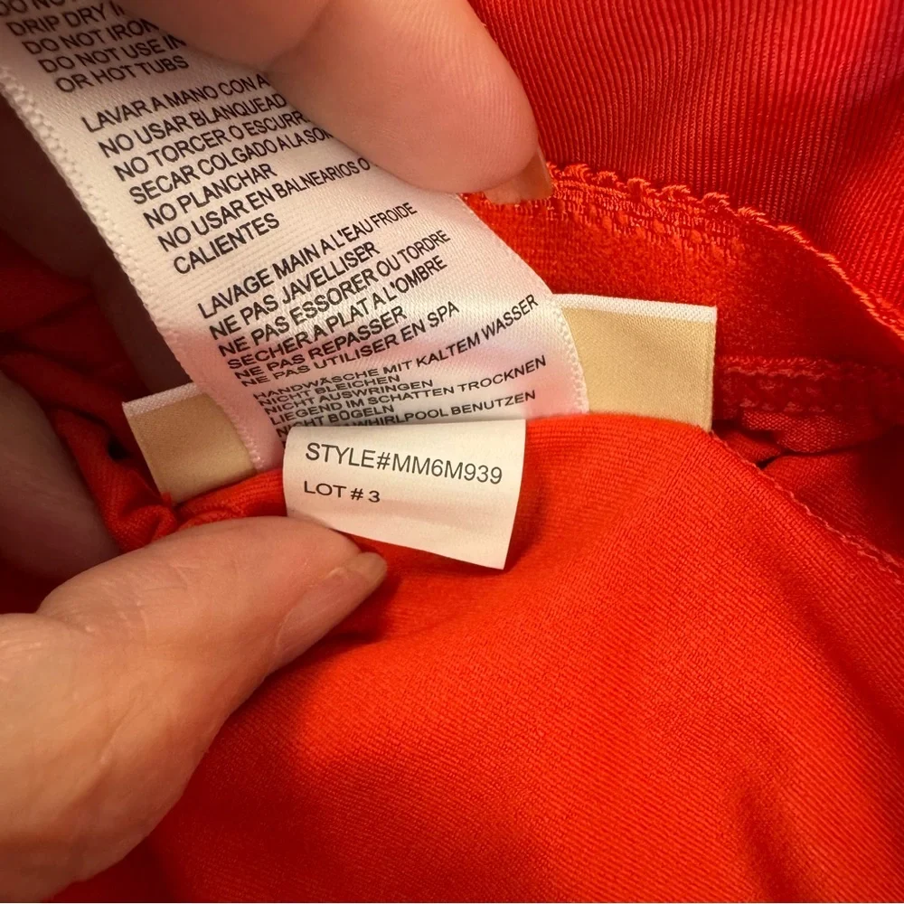 Michael‎ Kors Terracotta Orange Tiered Swimwear Tankini Set Bathing Suit Size XS